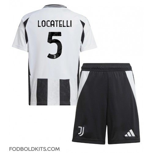 Juventus Manuel Locatelli #5 Hjemmebanesæt Børn 2024-25 Kortærmet (+ Korte bukser)